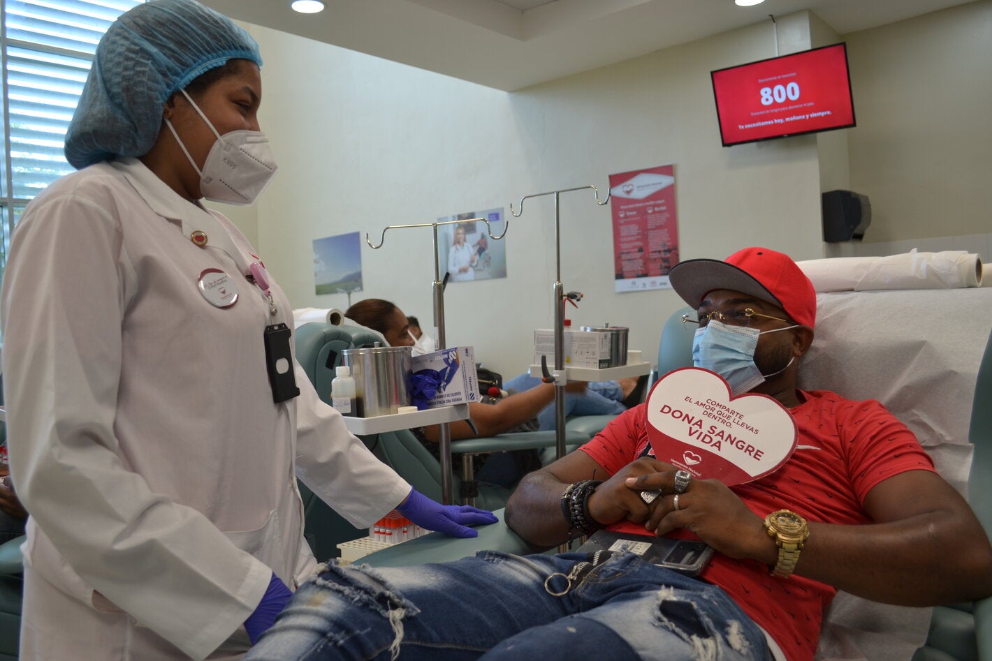 Donante voluntario de sangre en Hemocentro Nacional.