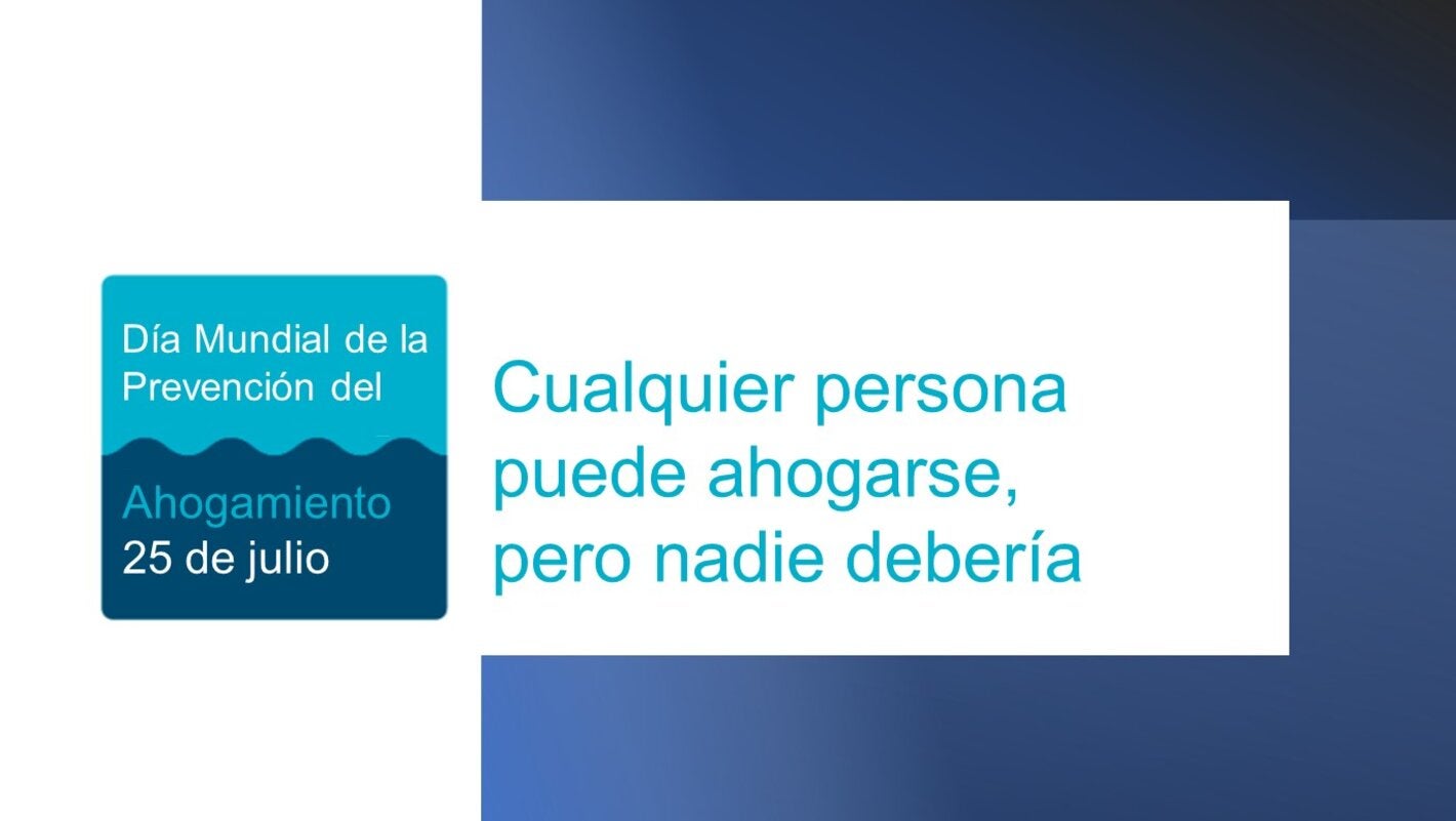 Ilustración con el texto Dia mundial de la prevención del ahogamiento