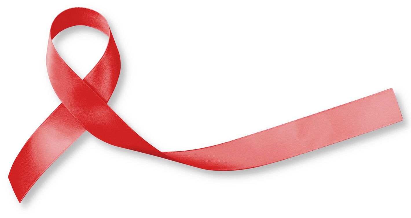 Listón Rojo. Día Mundial Contra El SIDA El 1 De Diciembre De 2015