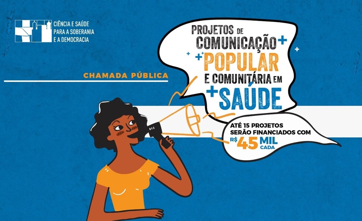 Imagem mostra a arte do projeto de comunicação popular e comunitária em saúde