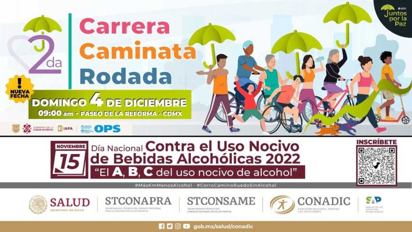 2da. Carrera-Caminata-Rodada en conmemoración del Día Nacional contra el Uso Nocivo de Bebidas Alcohólicas 2022