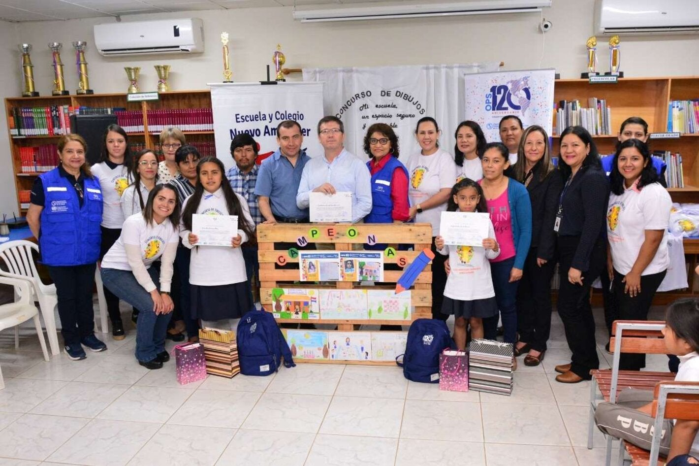 Concurso de dibujos en Paraguay "Mi escuela, un espacio seguro y saludable para mí, mi familia y mi comunidad" por el 120 aniversario de OPS, entregó premios a estudiantes y escuela de Boquerón, Chaco paraguayo 