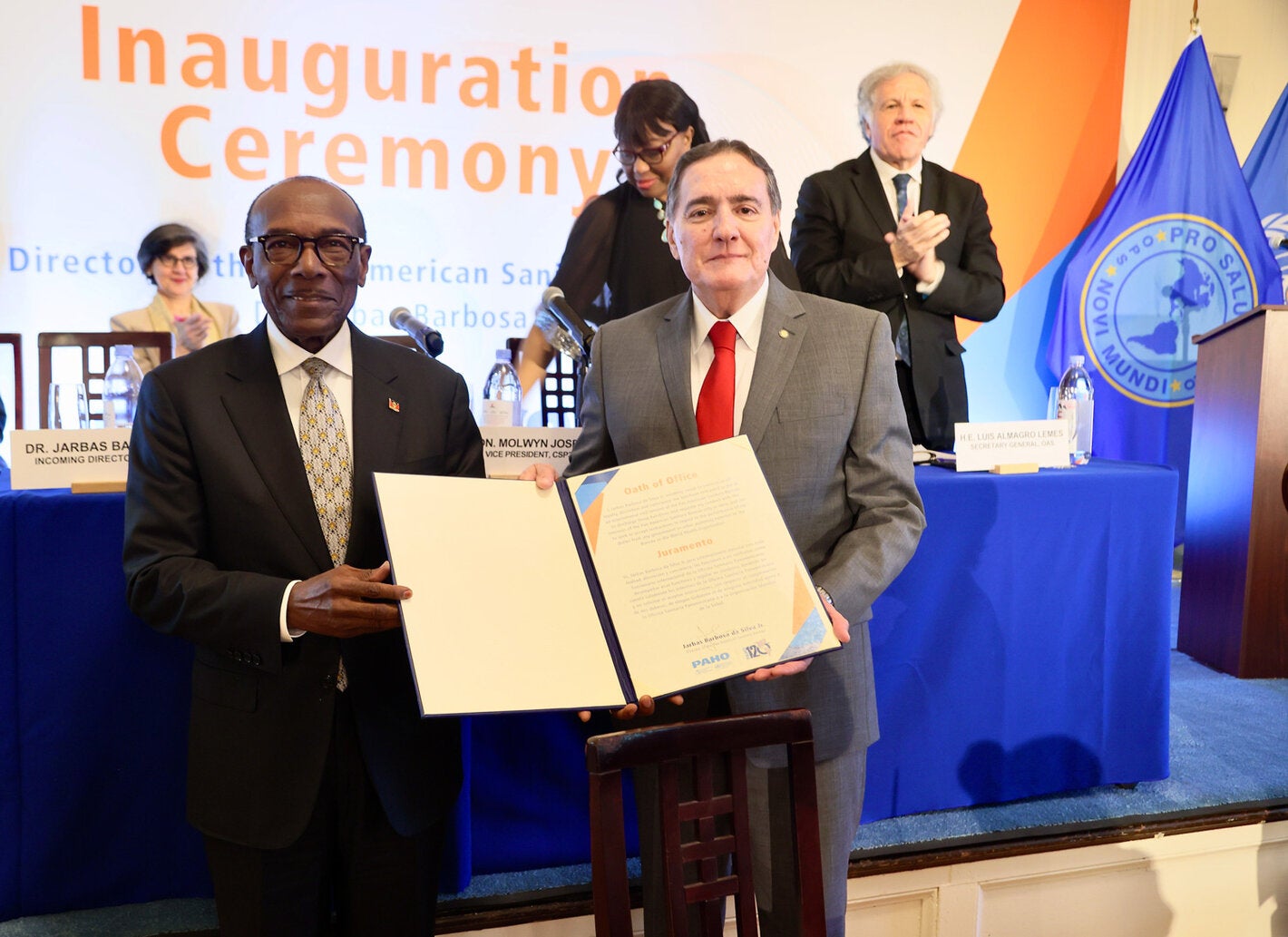 Dr. Jarbas Barbosa was sworn in today as the new Director of the Pan American Health Organization (PAHO)