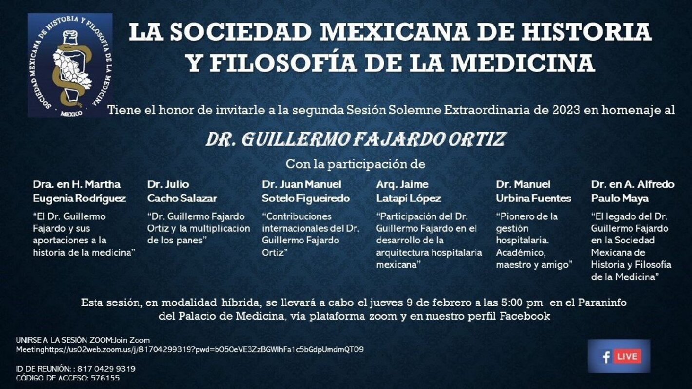 Segunda Sesión Solemne Extraordinaria de 2023 en homenaje al Dr. Guillermo Fajardo Ortiz