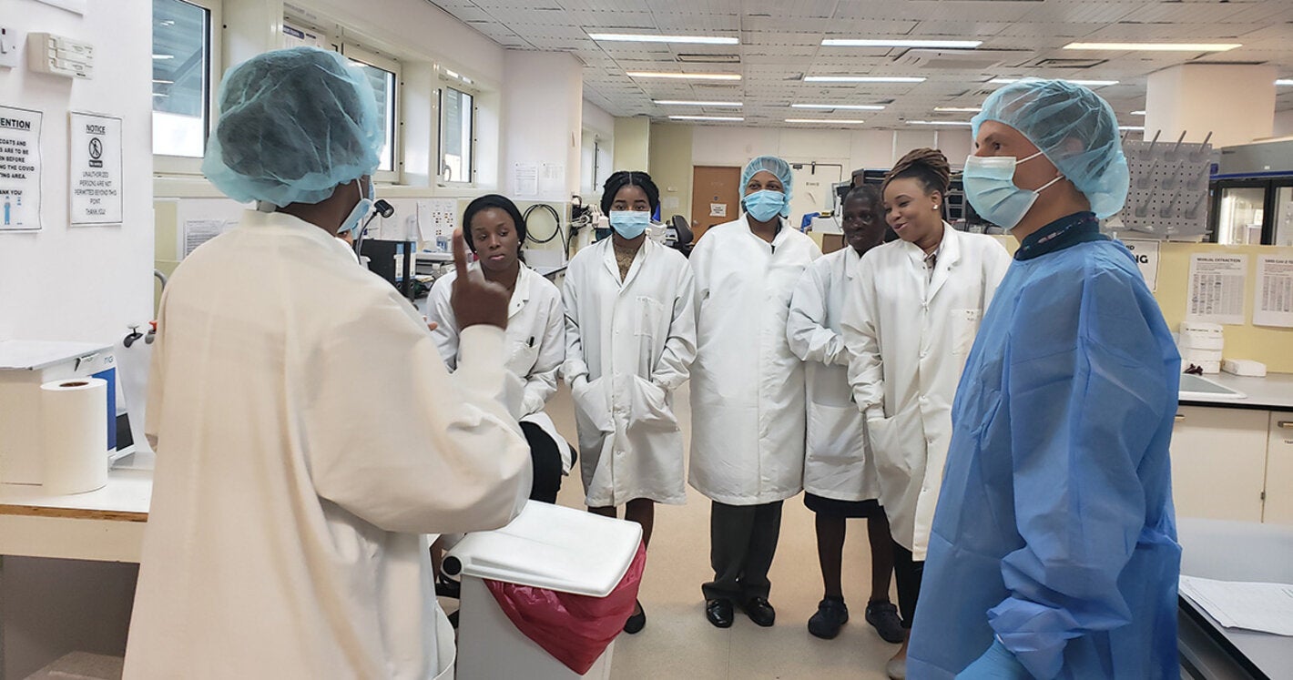 Training at lab in St Lucia