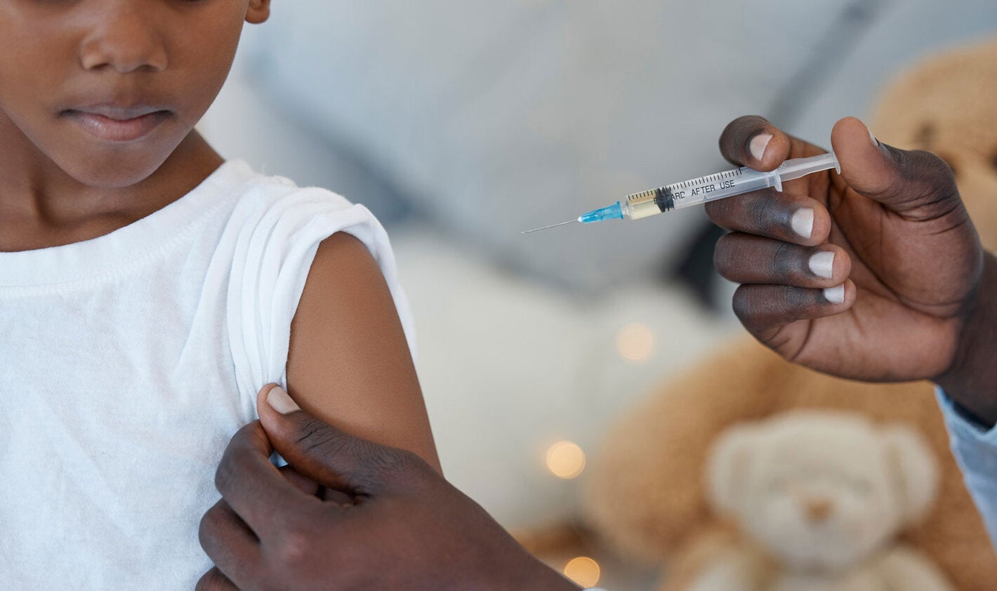 Child receives vaccination