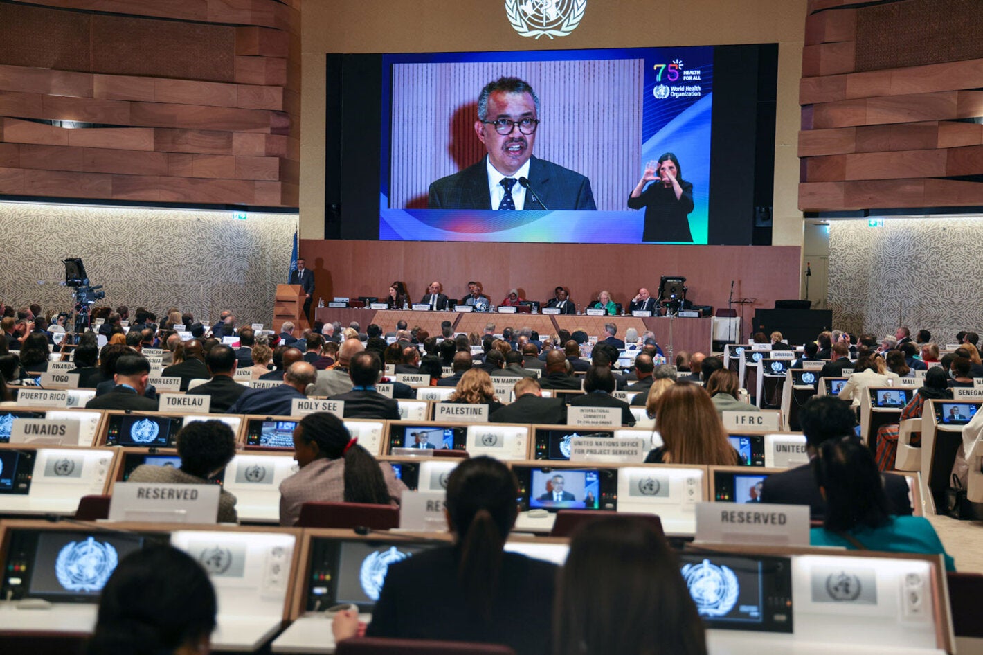 Se inaugura en Ginebra la 76.ª Asamblea Mundial de la Salud