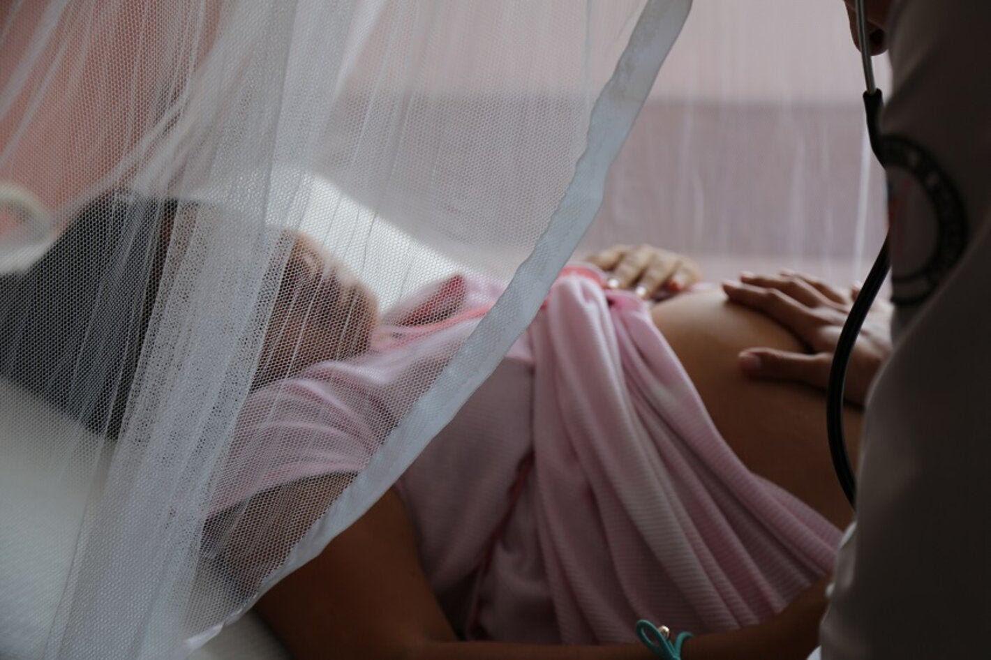 mujer embarazada acompañada