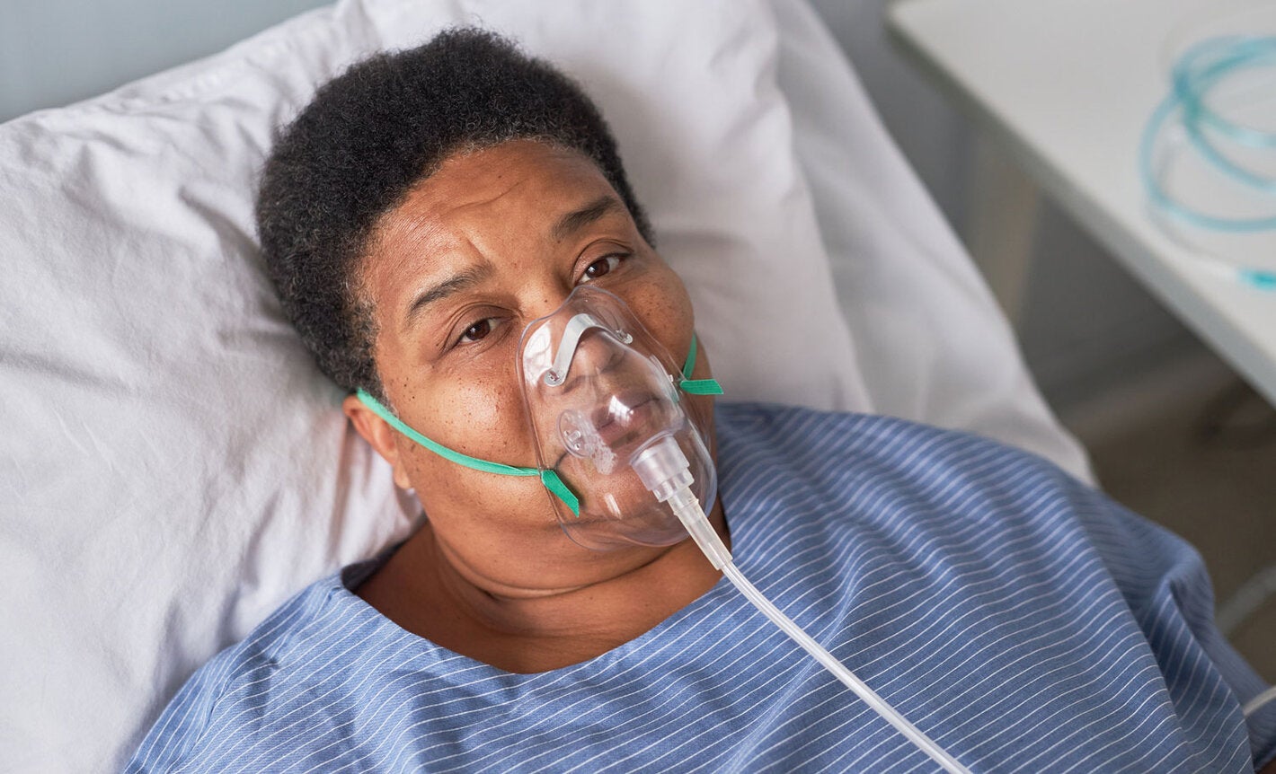 Patient with oxygen