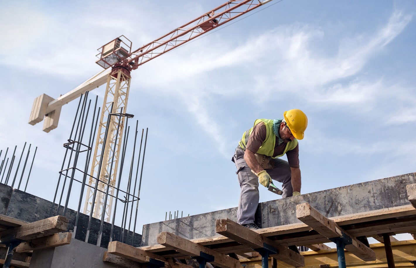 Trabajador en una construcción