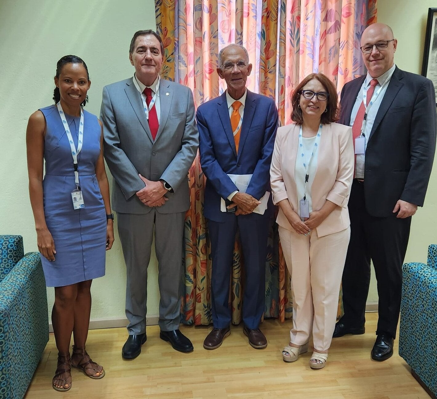 Executive Director, Healthy Caribbean Coalition, Maisha Hutton; PAHO Director, Dr Jarbas Barbosa; President of HCC, Prof. Sir Trevor Hassell; Advisor, Noncommunicable  Diseases and Mental Health, Dr Gloria Giralda and Subregional Programme Director, PAHO, Dean Chambliss.