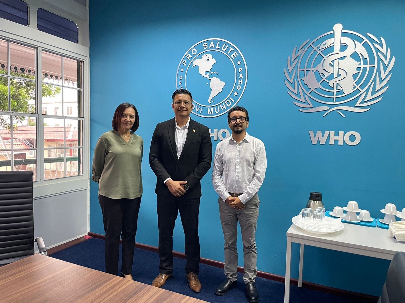 Dr. Reneau-Vernon, Minister Dasai, PAHO TO Oscar 