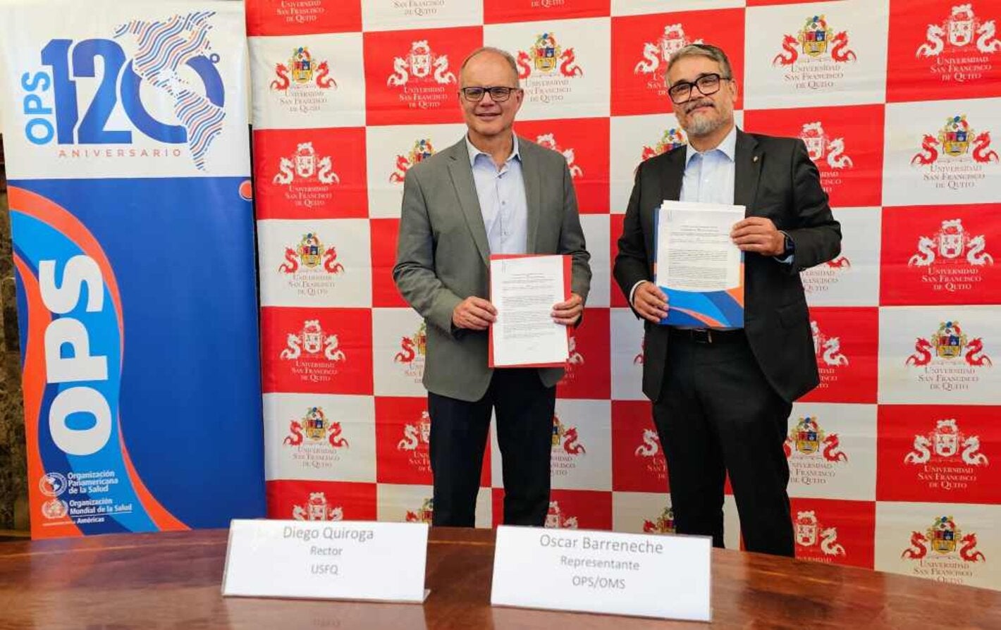 OPS/OMS y USFQ firman convenio para fortalecer acciones en salud pública