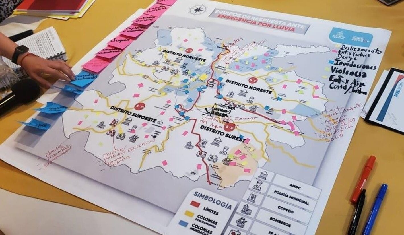 Mapa mitigación de desastres zona central TGU