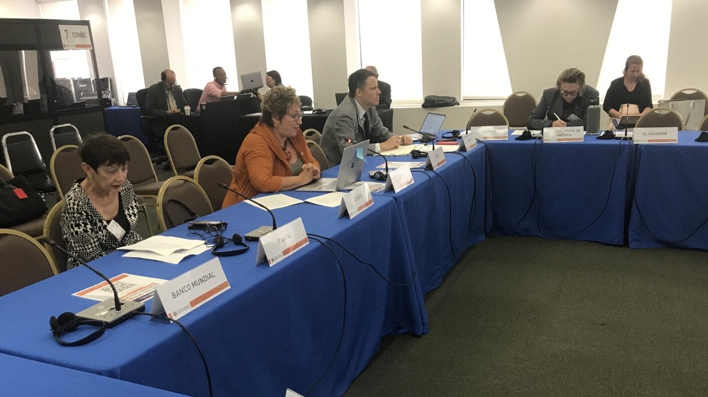 Gerry Eijkemans, durante su intervención en la OEA.