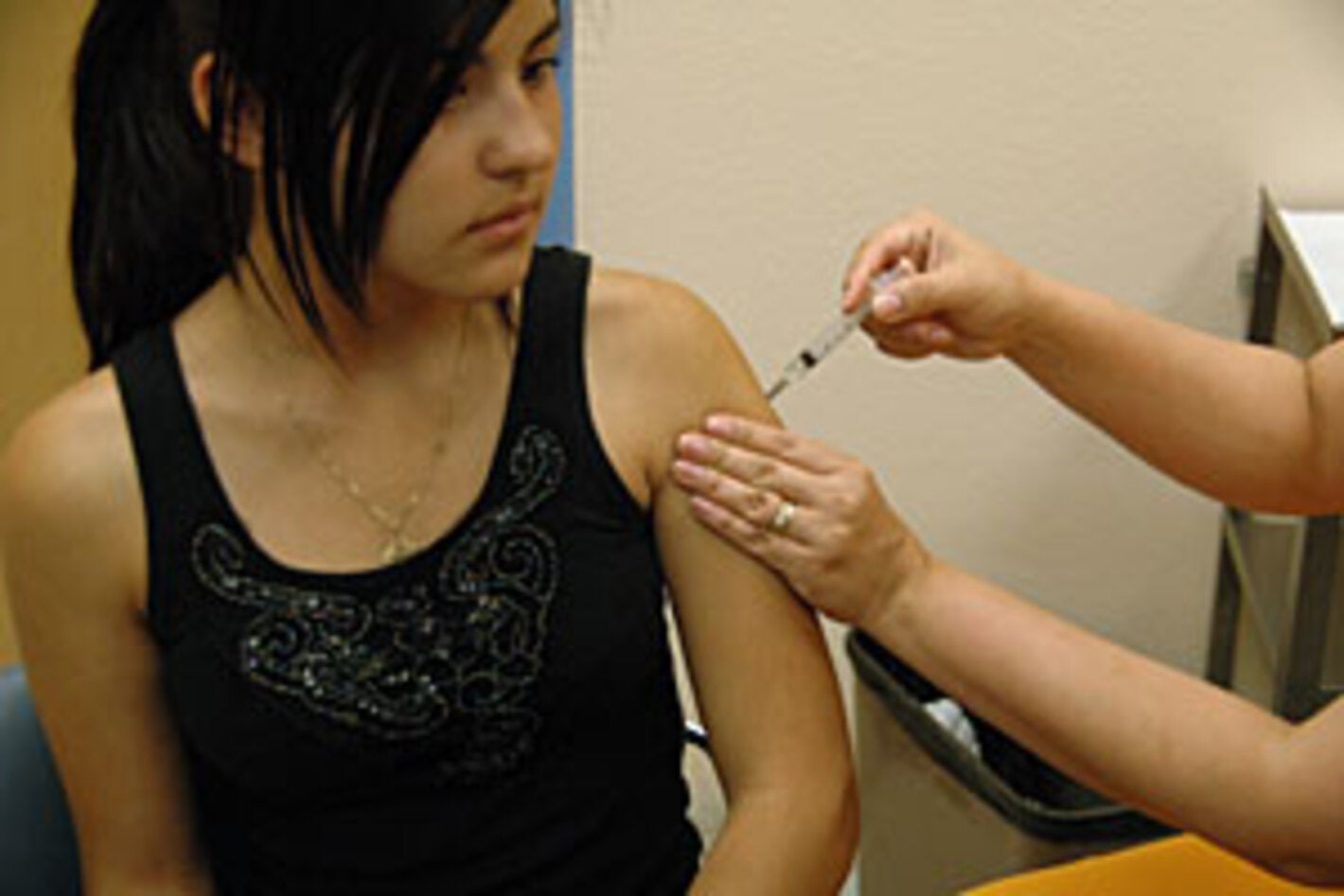 girl receiving vaccine