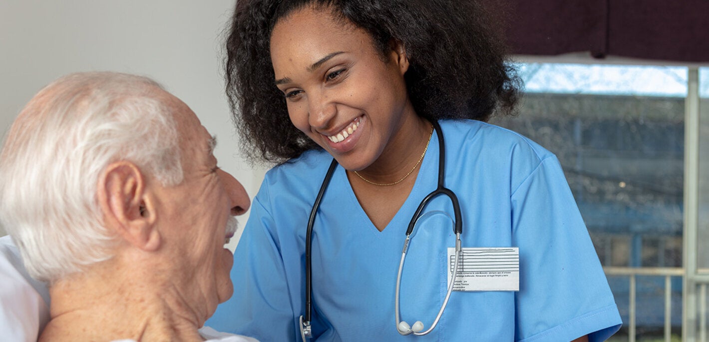 nurse and older man