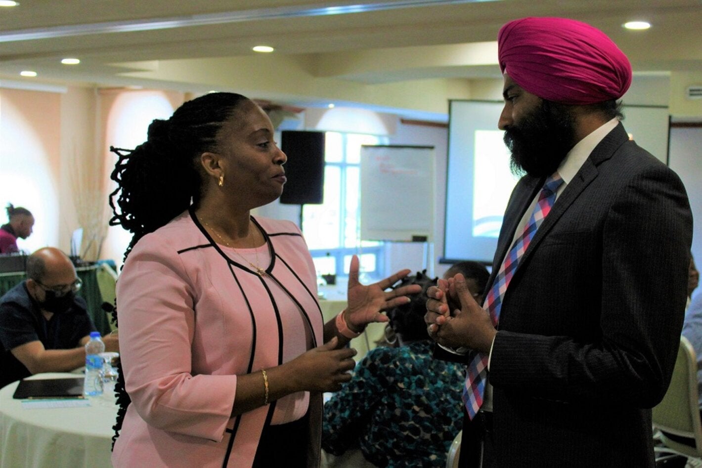 Rasheemah Cheltenham-Niles, Director Planning and Research Unit and Acting PAHO/WHO Representative for Barbados, Dr Prabjhot Singh.