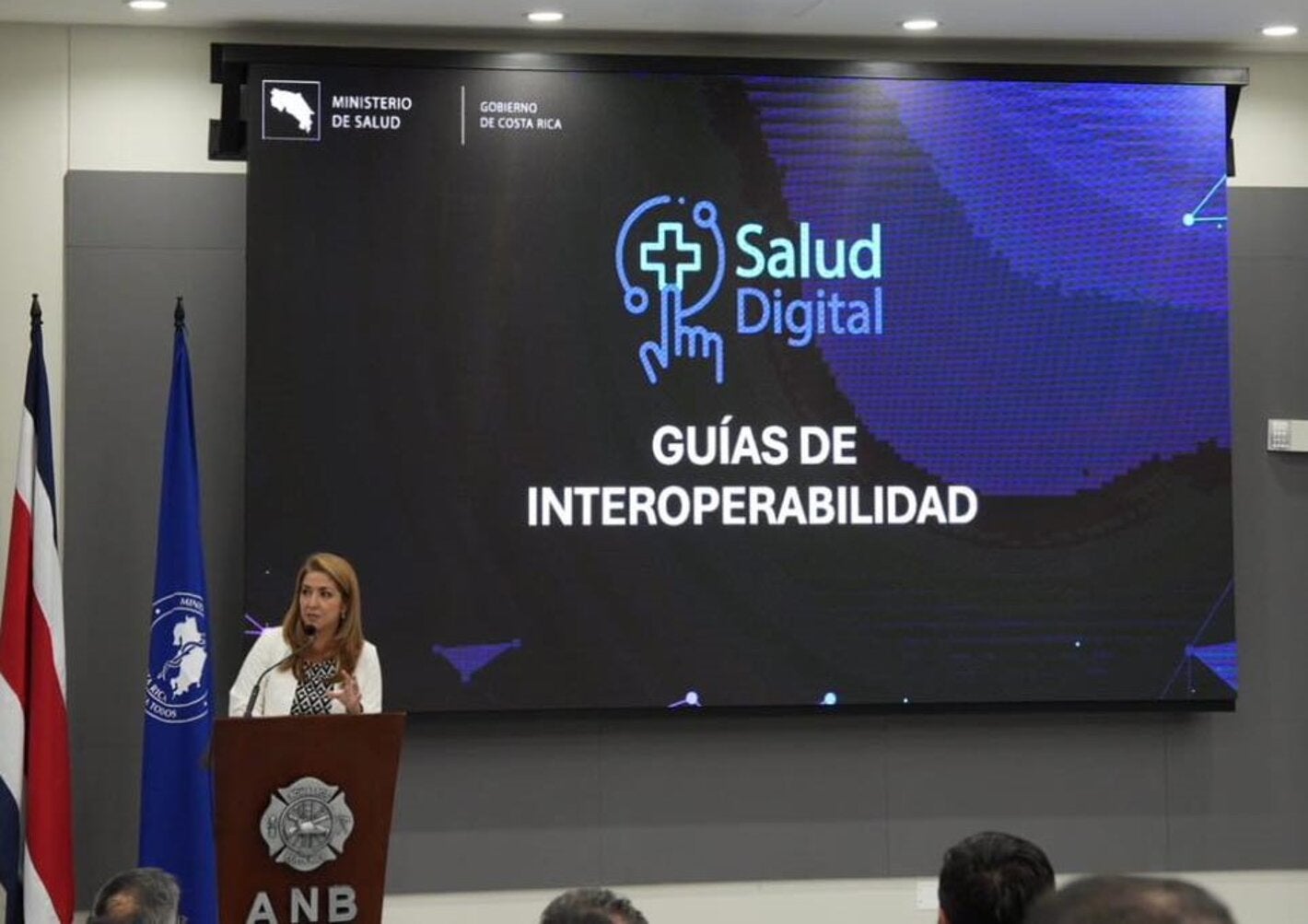 Ministra de Salud durante su presentación