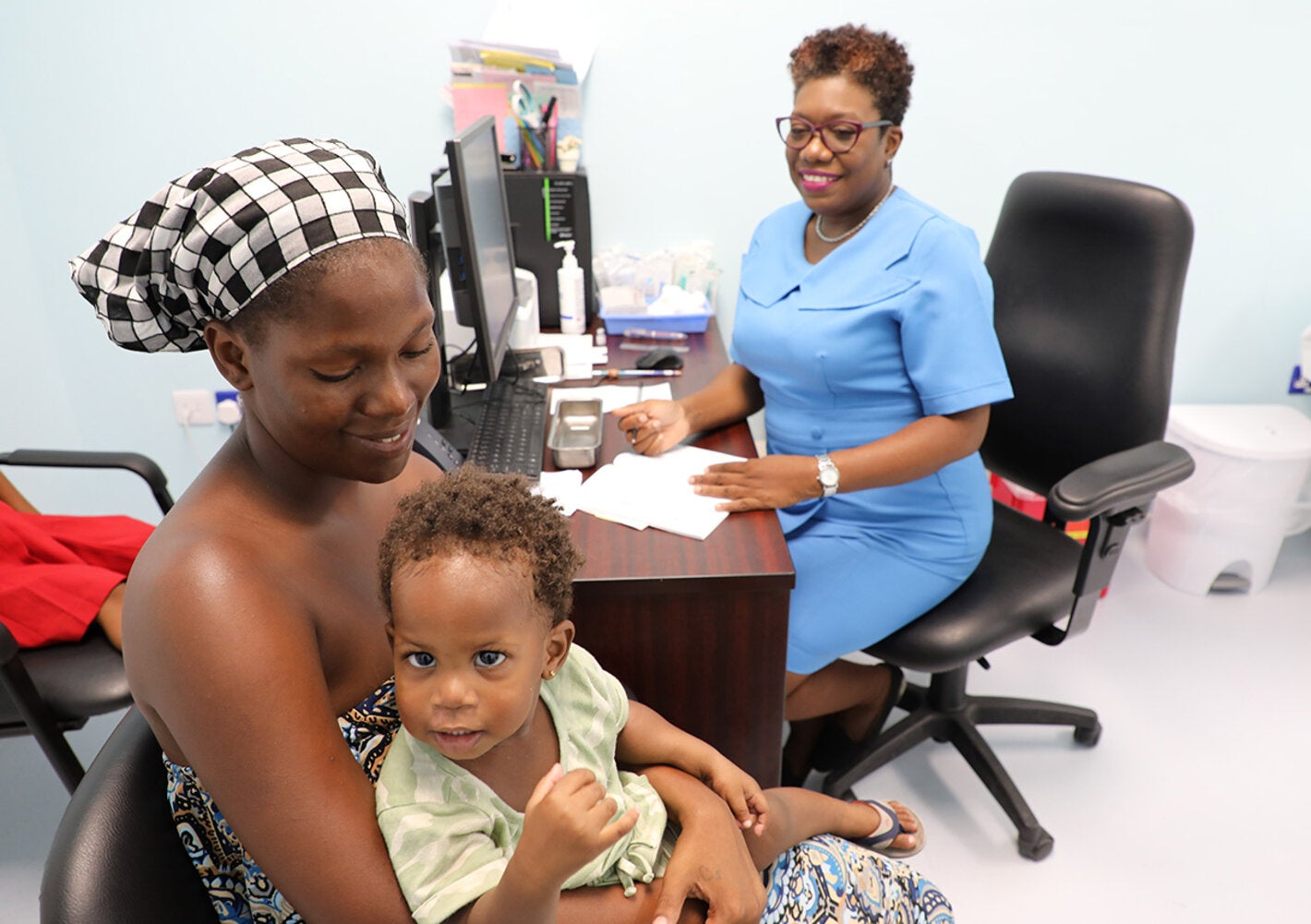 Mom with baby at the clinic