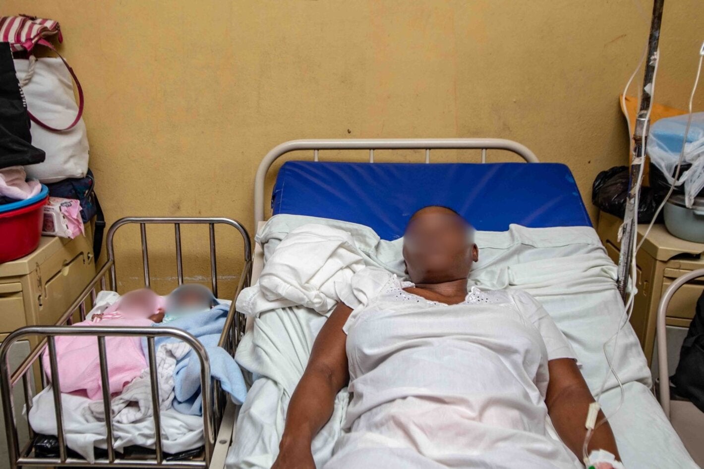 Mother who just gave birth to twins