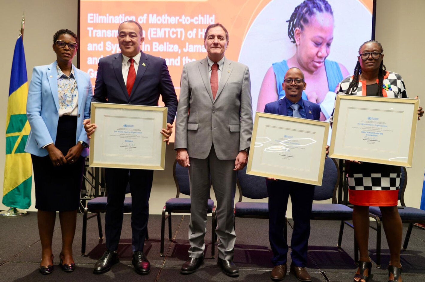 Belice, Jamaica y San Vicente y las Granadinas son los últimos países de las Américas en recibir la certificación de la Organización Mundial de la Salud (OMS) por haber eliminado la transmisión maternoinfantil del VIH y la sífilis. 