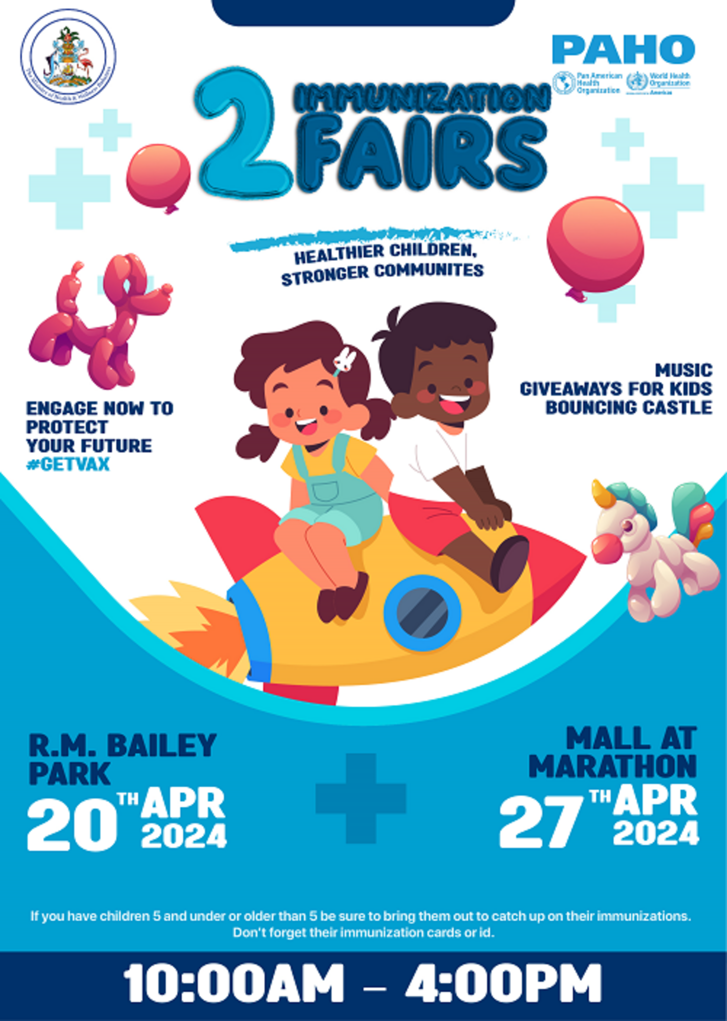 PAHO/WHO and the Ministry of Health and Wellness host immunization fairs during Vaccination Week in the Americas.