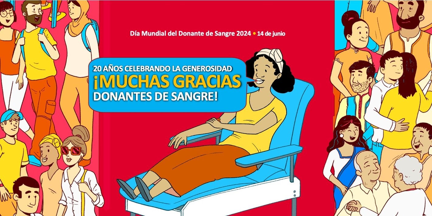 Ilustración de mujer donando sangre