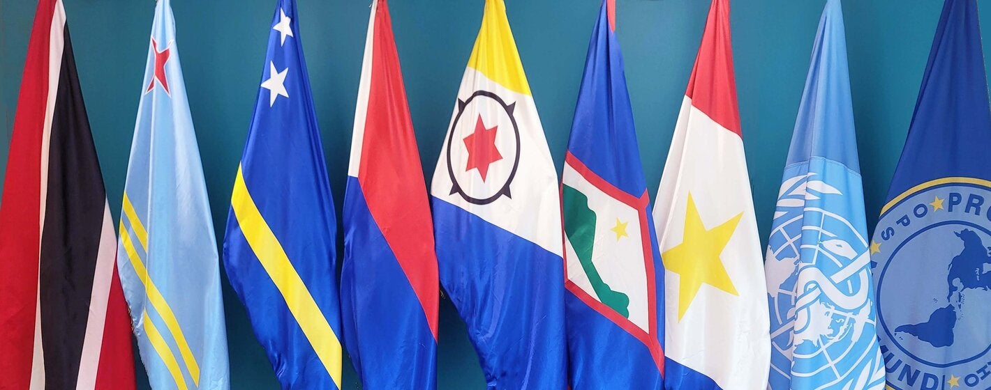 Flags of Trinidad and Tobago, and the Dutch Caribbean islands