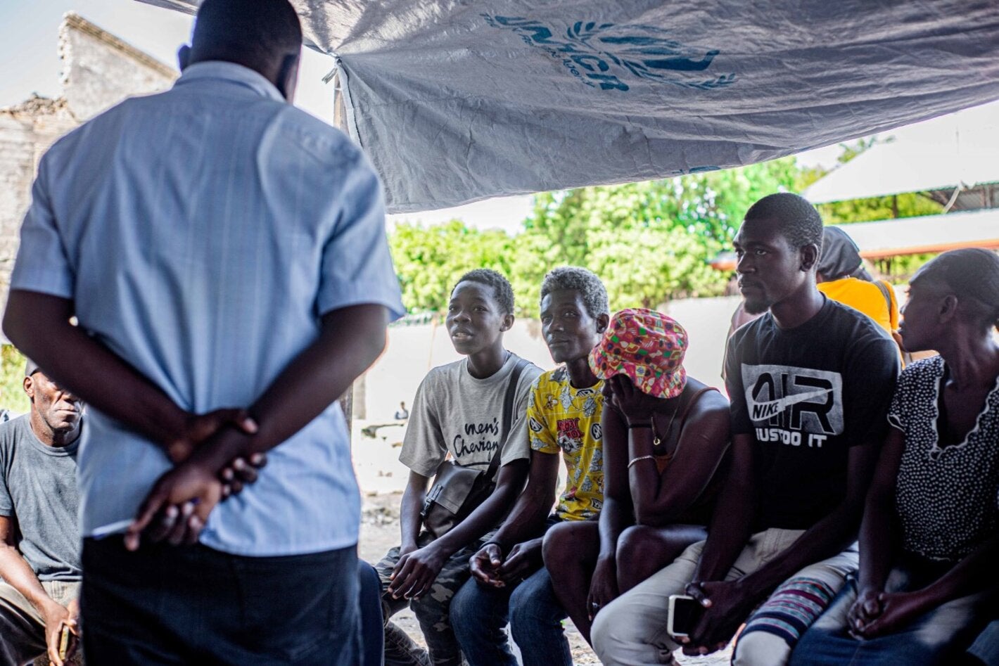 Mental health session in IDP sites in Haiti