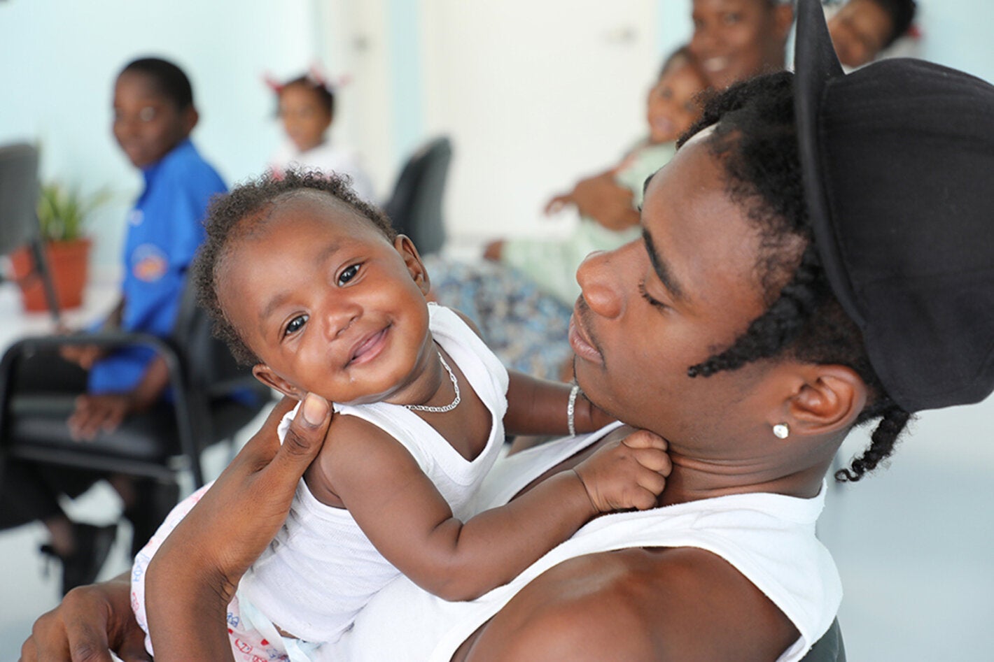Baby attending clinic