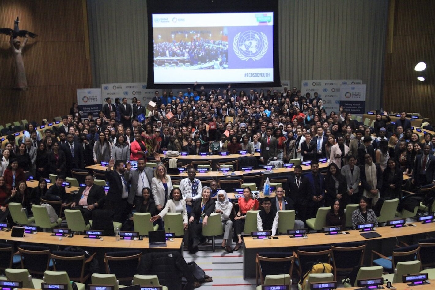 Group photo at the ECOSOC Youth Forum 2025