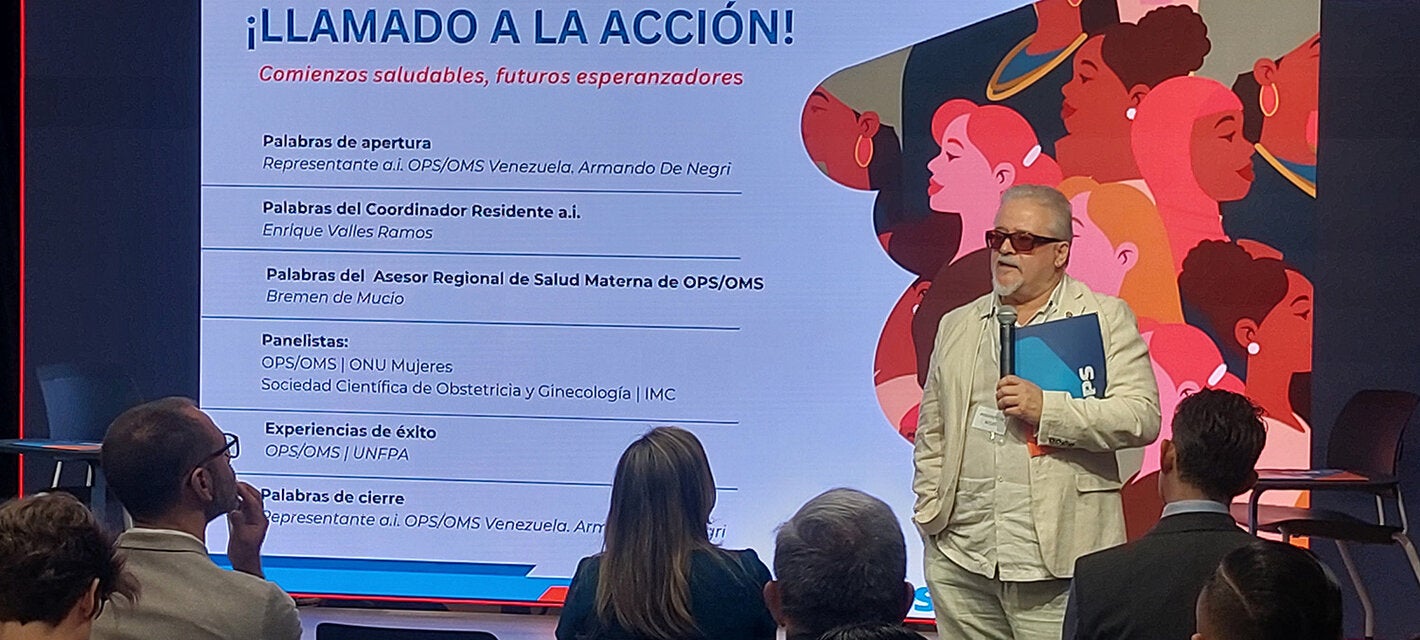 Armando De Negri, Representante Adjunto de OPS en Venezuela, abrió y cerró el foro sobre salud materna y neonatal
