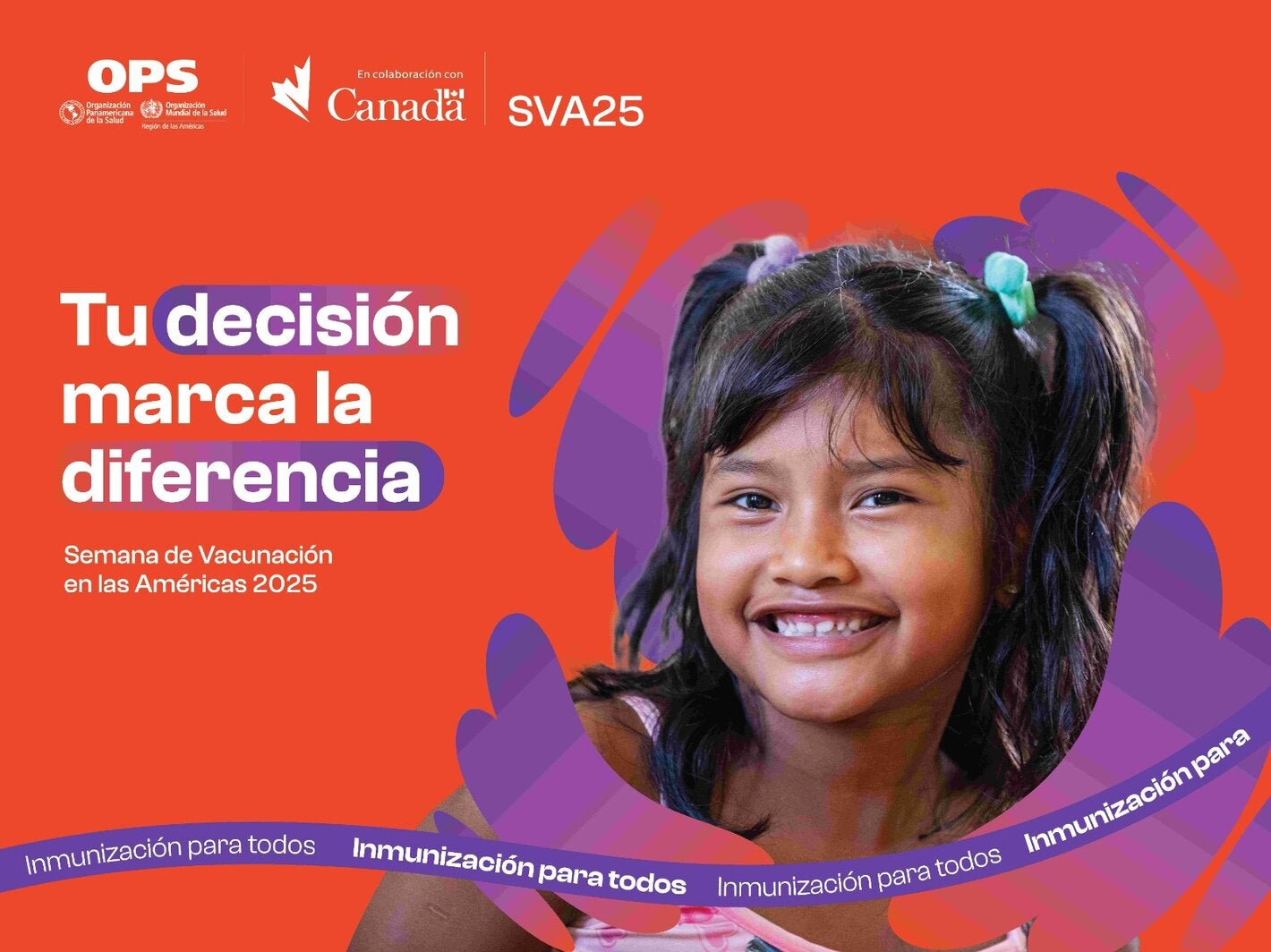 Poster de campaña de la Semana de Vacunación en las Américas