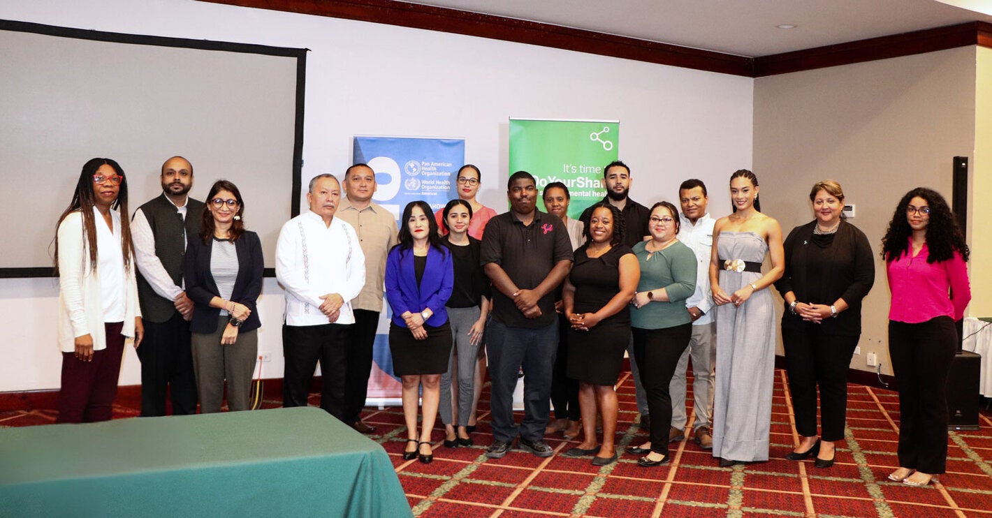 Group photos of the facilitators and participants of the suicide reporting media training.
