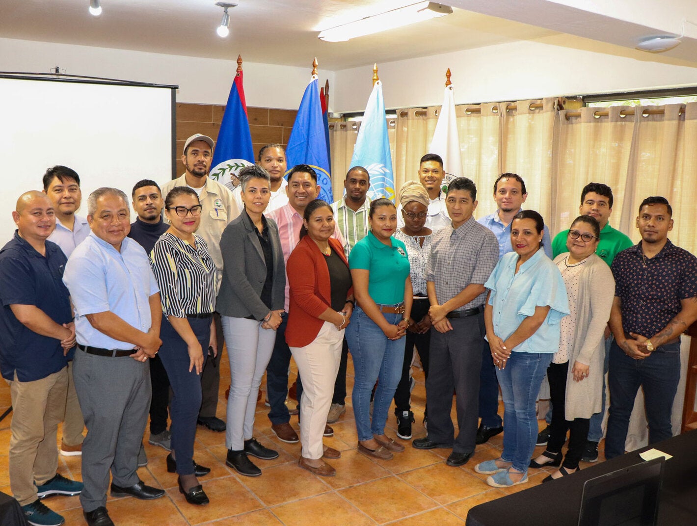 Group photo of the mentors and mentees of the Field Epidemiology Training Program in Belize