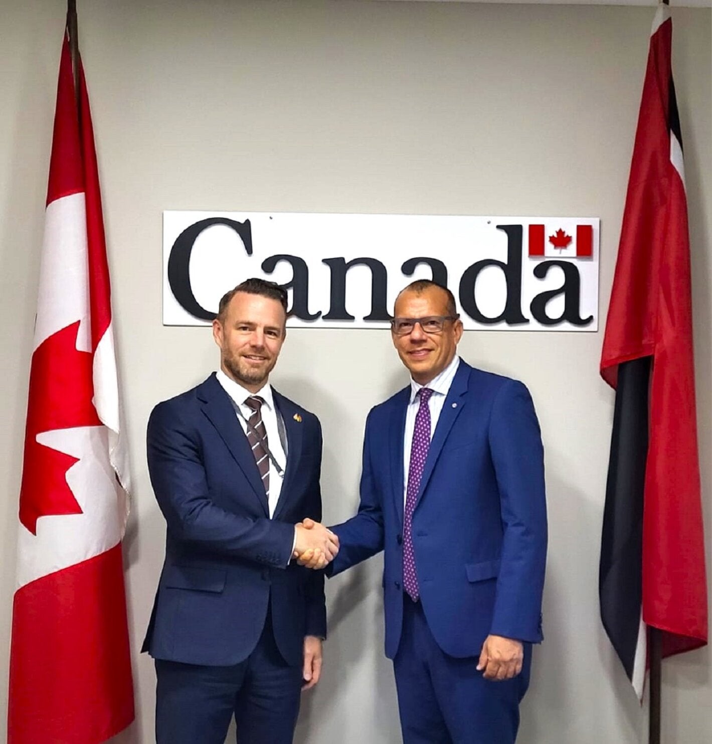 (L_R)  His Excellency Michael Callan - Canadian High Commissioner to Trinidad and Tobago , Dr. Gabriel Vivas Francesconi - PAHO/WHO Representative for Trinidad and Tobago and the Dutch Caribbean Islands