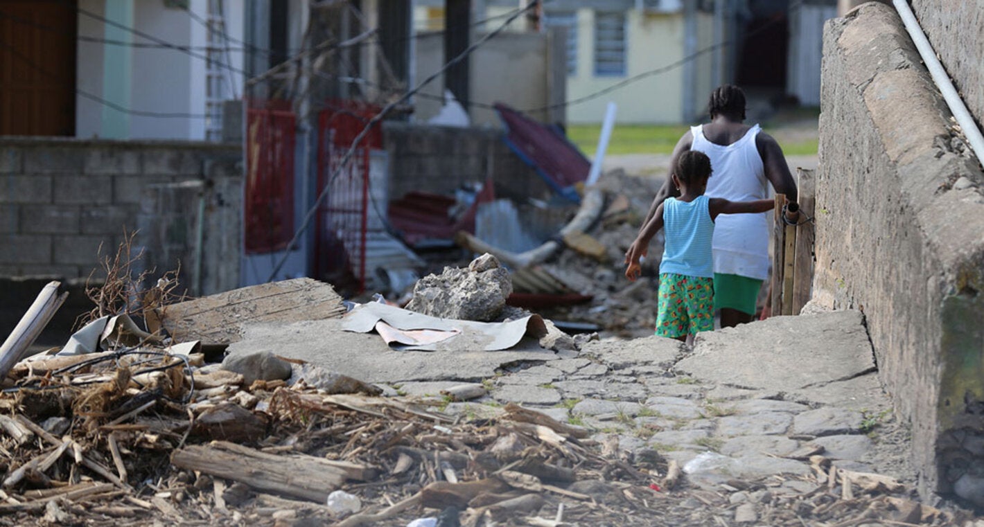 Aftermath of hurricane