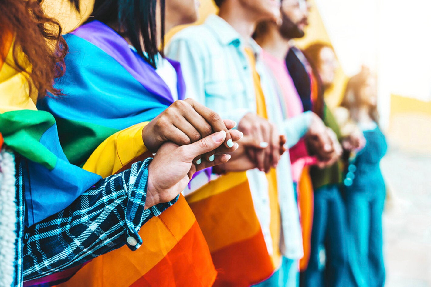 Group of lgbt people holding hands
