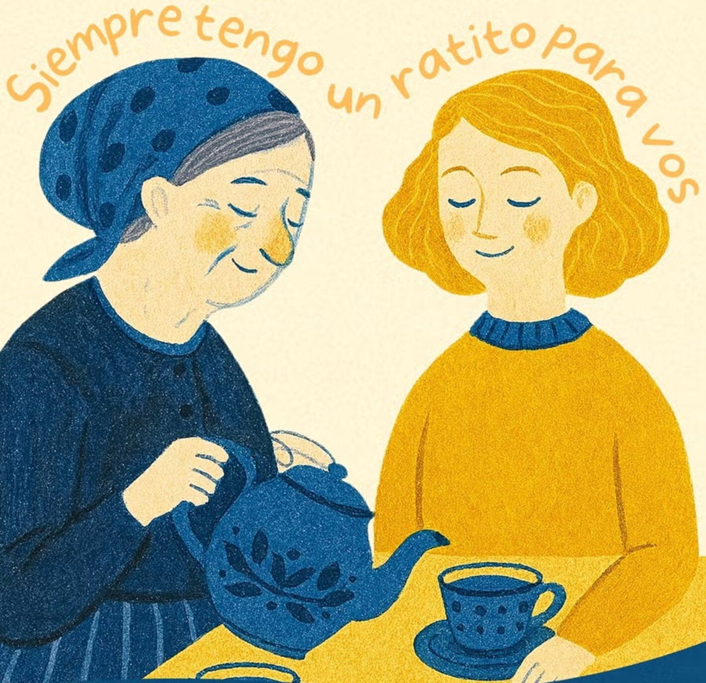 Arte de una dulto dedicandole tiempo a un jóven.