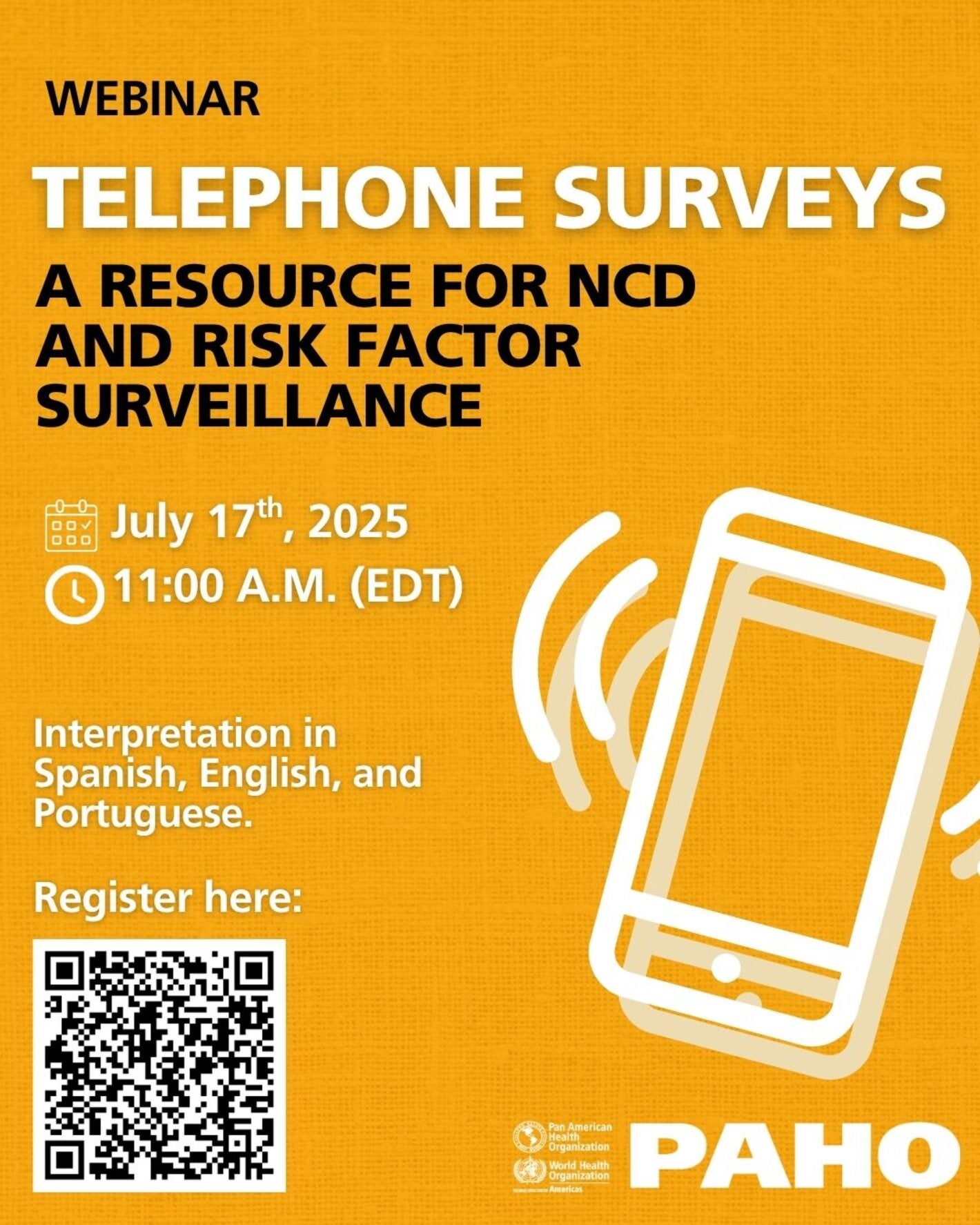 Webinar: Telephone surveys: a resource for NCD and risk factor surveillance 