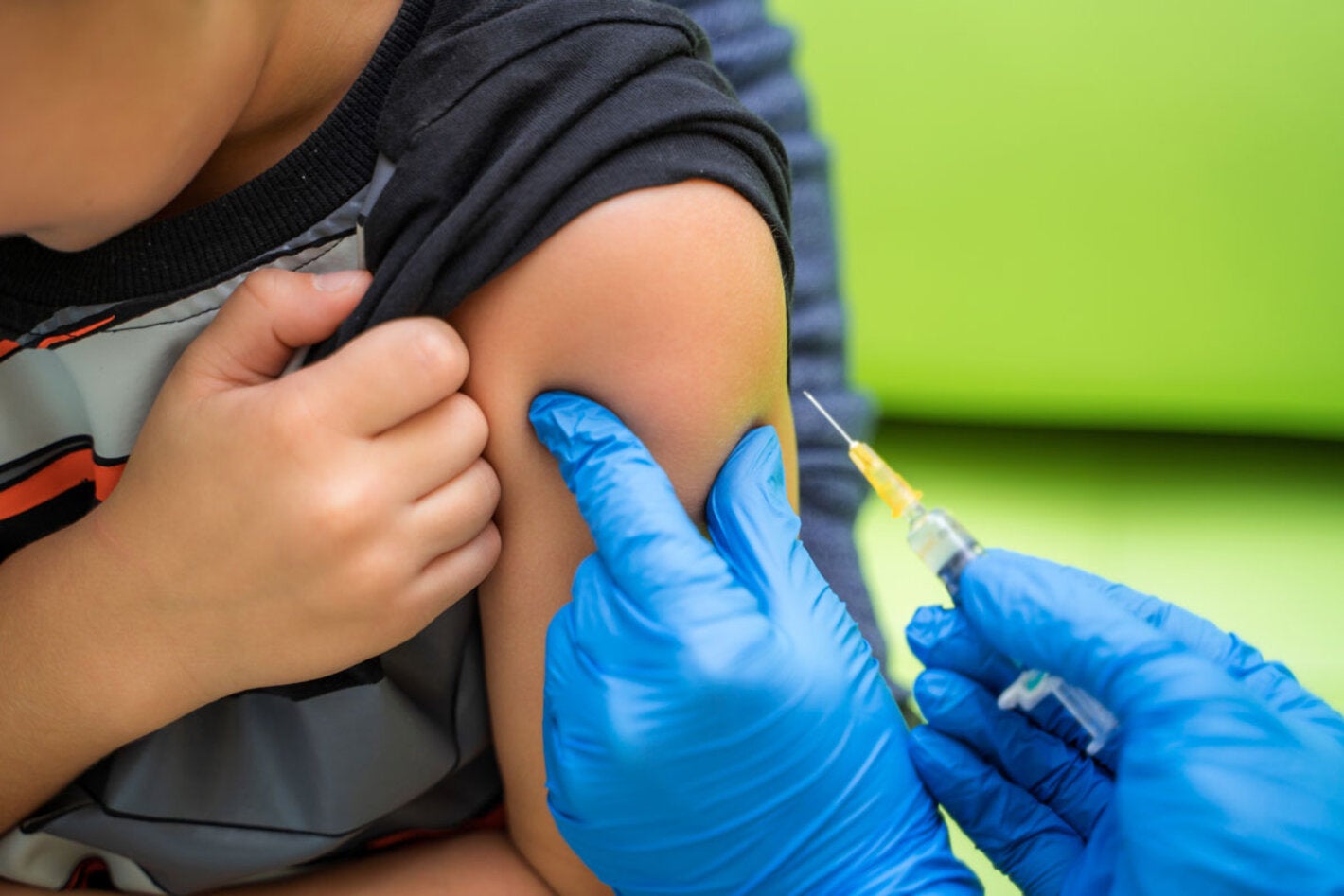 Child receives vaccine
