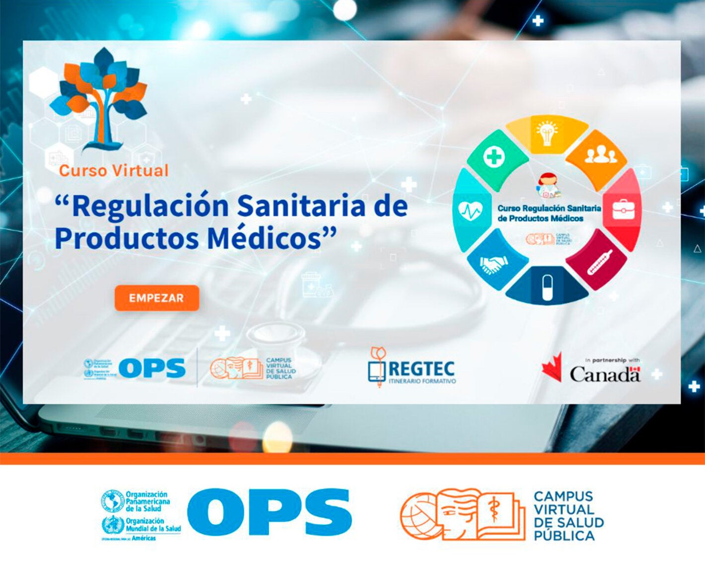 El curso está alojado en el Campus Virtual de Salud Pública de la OPS