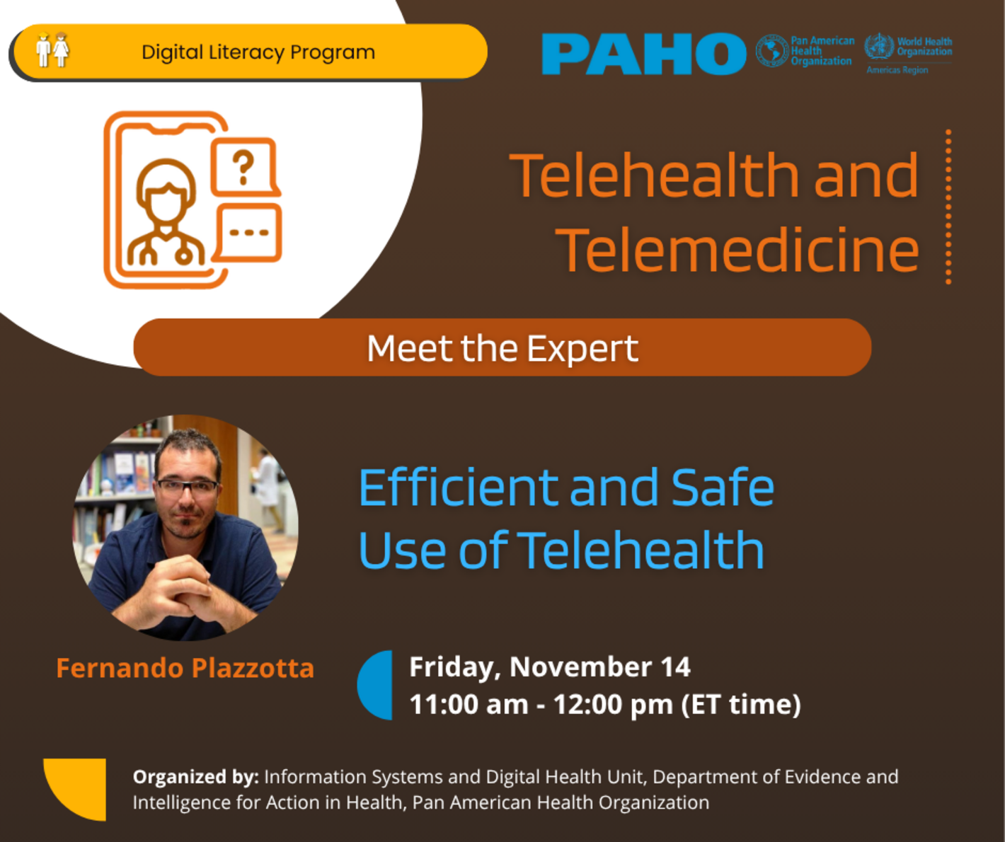 Meet the expert: Efficient and Safe Use of Telehealth