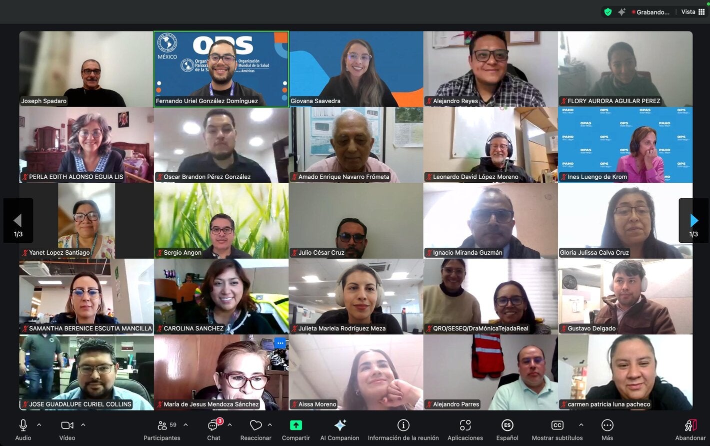 Participantes del primer entrenamiento nacional virtual en la herramienta Climate Mitigation, Air Quality and Health 