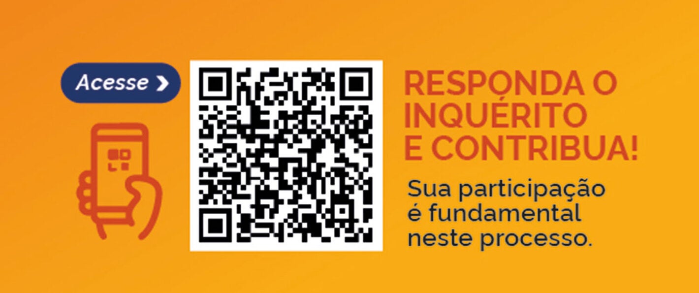 Card com QR code para responder ao inquérito