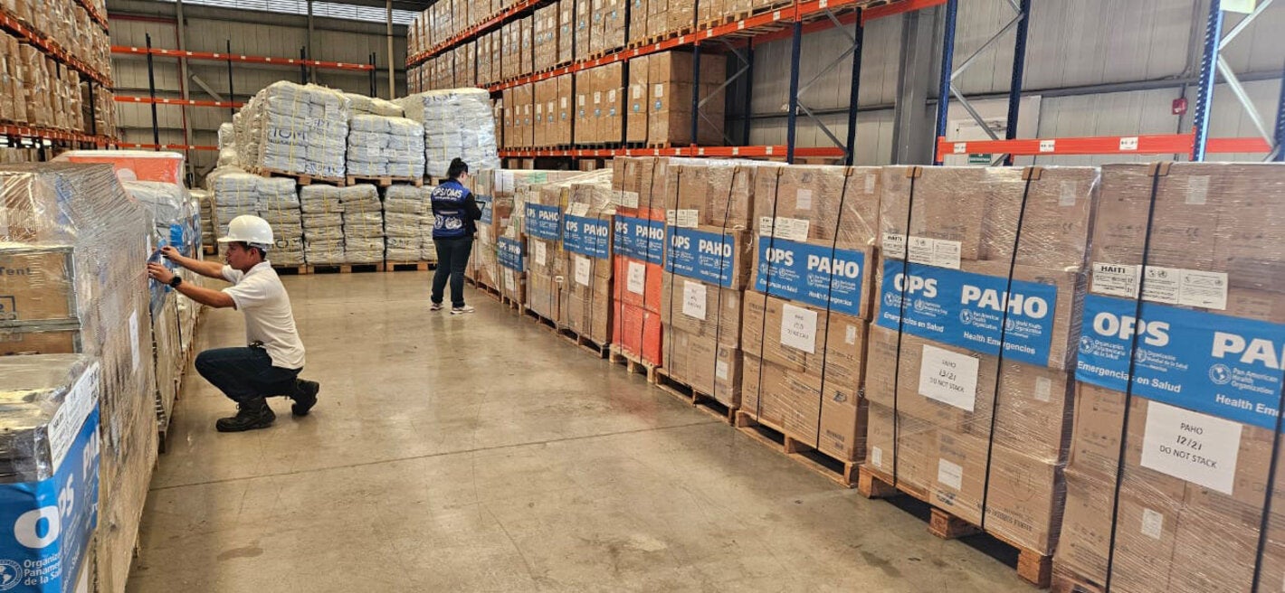 Delivery of supplies to affected health facilities