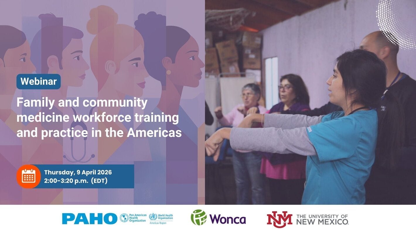 banner evento Formación y práctica de la fuerza de trabajo en medicina familiar y comunitaria en las Américas