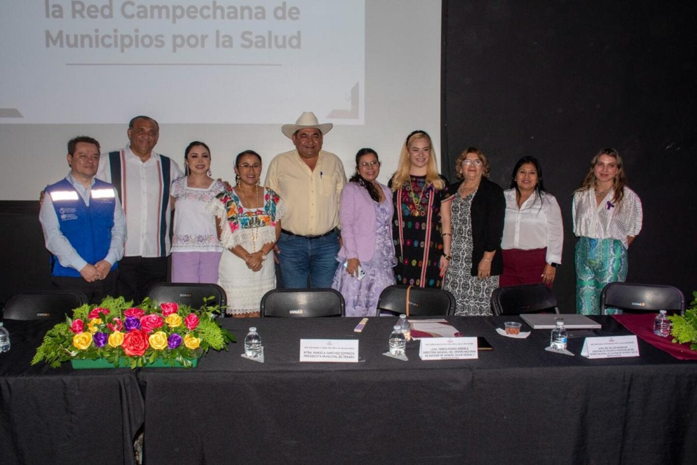 Autoridades en la rimera Sesión de la Red Campechana de Municipios por la Salud 2026, realizada recientemente en Tenabo, Campeche