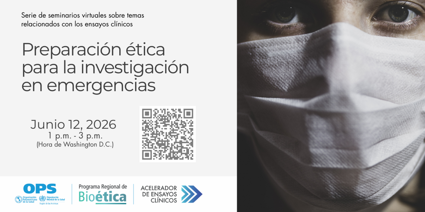 flyer webinar Preparación ética para la investigación en emergencias